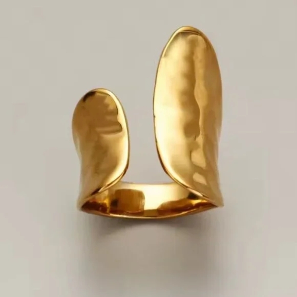 14K Gold Hammered Ring